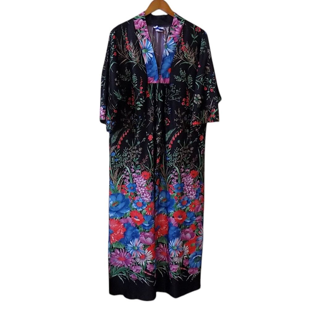 Vintage Appel Floral Robe House Coat M Women Multicolor USA Housewife Retro
